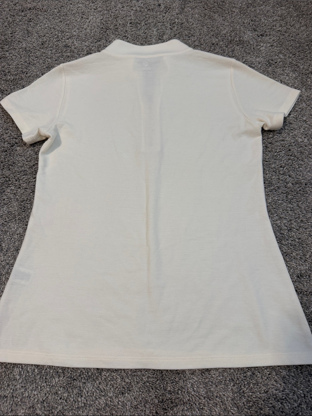 NWOT Ivory Spartina s/s Mock Neck Top, Sm. Gold Zipper adds Richness to the look - Picture 5 of 7